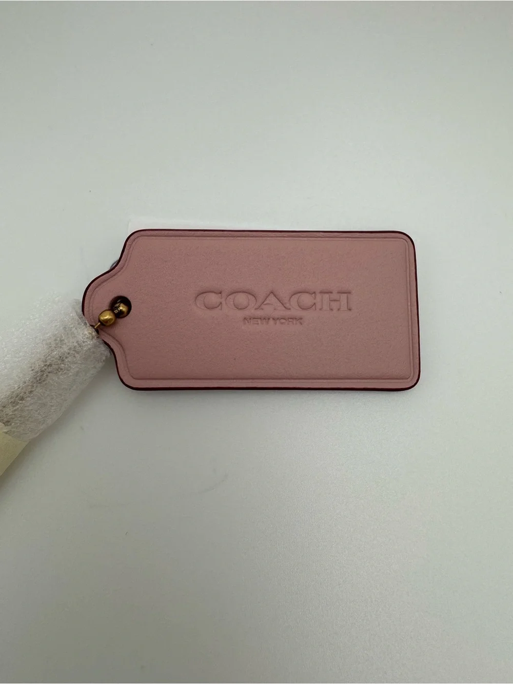 Coach CBA16 Aurora Pink Leather Hangtag Replacement Bag Charm Goldtone NWT 2.5in